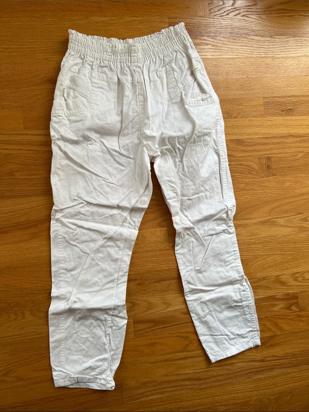 Vintage Gitano White Elastic-Waist Casual Pants youth 14